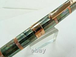 Monteverde Regatta Black Mother Of Pearl Fountain Pen In Gold Trim Fine Point