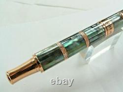 Monteverde Regatta Black Mother Of Pearl Fountain Pen In Gold Trim Fine Point