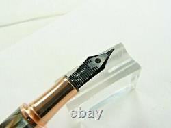 Monteverde Regatta Black Mother Of Pearl Fountain Pen In Gold Trim Fine Point