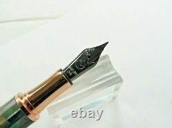 Monteverde Regatta Black Mother Of Pearl Fountain Pen In Gold Trim Fine Point