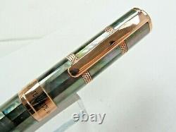 Monteverde Regatta Black Mother of Pearl Fountain Pen in Gold Trim Medium Point