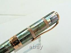 Monteverde Regatta Black Mother of Pearl Fountain Pen in Gold Trim Medium Point