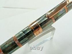 Monteverde Regatta Black Mother of Pearl Fountain Pen in Gold Trim Medium Point