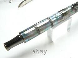 Monteverde Regatta Black Mother of Pearl Fountain Pen in Gunmetal Medium Point