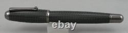 Monteverde Super Mega Carbon Fiber & Gunmetal Fountain Pen NEW Omniflex Nib