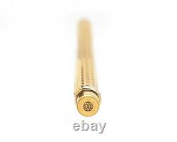 Must De CARTIER RARE Pattern Vintage Fountain Pen Gold Plated 18K Gold Nib Mint