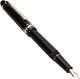 New Montblanc Meisterstuck 145 Fountain Pen Black Gold M Nib With Leather Case