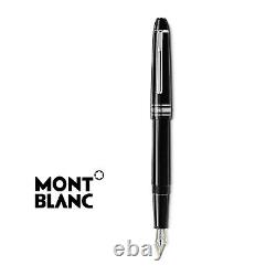 NEW MONTBLANC MEISTERSTUCK 145 FOUNTAIN PEN BLACK PLATINUM M Nib Unique Gifts