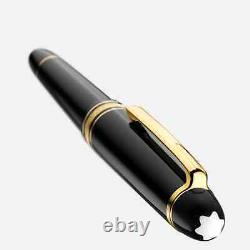 NEW MONTBLANC MEISTERSTUCK 145 FOUNTAIN PEN IN BLACK & GOLD WITH 14K GOLD M nib
