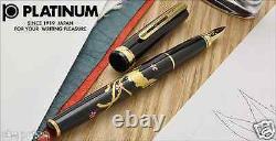 NEW PLATINUM Modern Maki-e # 17 Phoenix Fine(F) Nib 18K Gold Fountain Pen NIB