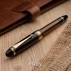 NEW Pilot Namiki Custom 823 Transparant Brown Plunger Type 14K Nib Fountain Pen