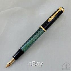 NOS Mint Old Style Pelikan M400 Green Striated Fountain Pen 14C M Nib