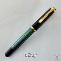 NOS Mint Old Style Pelikan M400 Green Striated Fountain Pen 14C M Nib