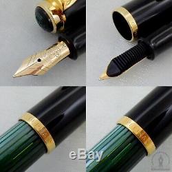 NOS Mint Old Style Pelikan M400 Green Striated Fountain Pen 14C M Nib