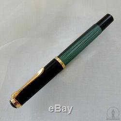 NOS Mint Old Style Pelikan M400 Green Striated Fountain Pen 14C M Nib