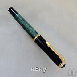 NOS Mint Old Style Pelikan M400 Green Striated Fountain Pen 14C M Nib