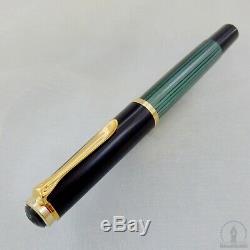 NOS Mint Old Style Pelikan M400 Green Striated Fountain Pen 14C M Nib