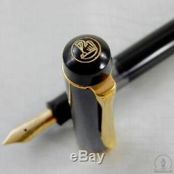 NOS Pelikan M250 Old Style Black GT Fountain Pen 14C Fine Nib W-Germany c1985