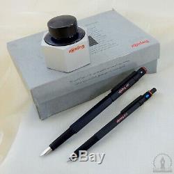 NOS Rotring 600 Matte Black Ballpoint + Fountain Pen Medium Nib Germany 1990s