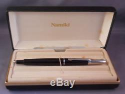 Namiki Vanishing Point Capless Black & Silver Fountain Pen M Pt In Box Vintage