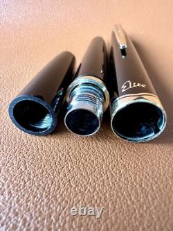 Near Mint PILOT Fountain Pen Elite Black Fine-Nib 14k-585 H676 Vintage Japan
