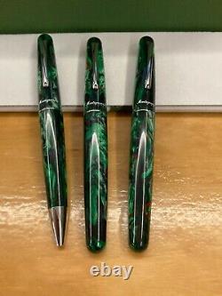 New 3 Pen Set Montegrappa Elmo Founatin Rollerball Ballpoint Black Star Edition