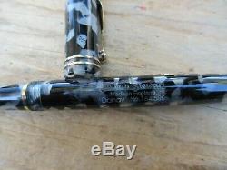 New Conway Stewart Black Lever-fill Dandy LE Ftn Pen Italic Medium 18k Nib