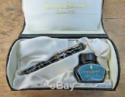 New Conway Stewart Black Lever-fill Dandy LE Ftn Pen Italic Medium 18k Nib