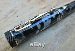 New Conway Stewart Black Lever-fill Dandy LE Ftn Pen Italic Medium 18k Nib