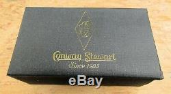 New Conway Stewart Black Lever-fill Dandy LE Ftn Pen Italic Medium 18k Nib