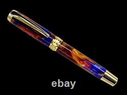 New Gold Fountain Pen, Maui Sunset Unique One Of A Kind Handmade By Highlander