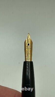 New Lincoln Fountain Pen AA Waterman Made 14k Nib Black Smooth hard rubber