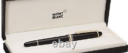 New MONTBLANC MEISTERSTUCK 145 FOUNTAIN PEN BLACK. M Nib in Leather case Gift id