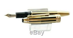 New Montblanc Le Grand Black /gold Stripes Solitaire Fountain Pen F