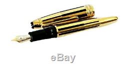 New Montblanc Le Grand Black /gold Stripes Solitaire Fountain Pen F