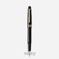 New Montblanc Meisterstuck Authentic 145 Fountain Pen Black Gold 14k Gold M