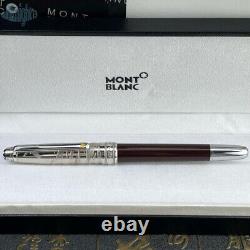 New Montblanc fountain pen luxury wine red pen body silver pen cap signature pen