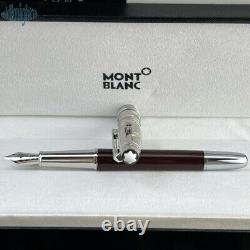 New Montblanc fountain pen luxury wine red pen body silver pen cap signature pen