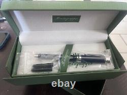New Montegrappa Parola Navy Fountain Pen M Nib! Holiday Gift Package! $400 Value