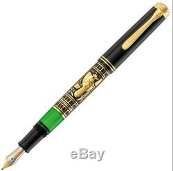 New Pelikan Toledo M700 Fountain Pen Black & Gold EF 18K Nib NEW