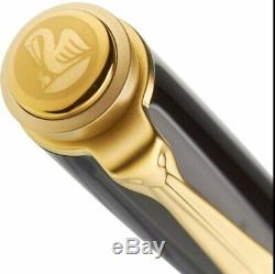 New Pelikan Toledo M700 Fountain Pen Black & Gold EF 18K Nib NEW