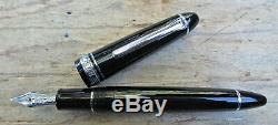 New SAILOR BLACK 21K MS Nib 1911 Large Fountain Pen Chrome Silver Trim