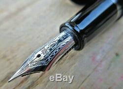 New Sailor SAPPORO Professional Gear Black Silver Trim FINE 14k nib Fountain Pen