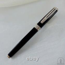 New Waterman Exception Slim Black Lacquer ST Fountain Pen 18K Medium Nib