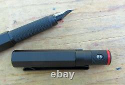 New rOtring 600 Anodized Black Fountain Pen BB Double Broad Nib