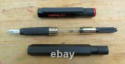 New rOtring 600 Anodized Black Fountain Pen BB Double Broad Nib