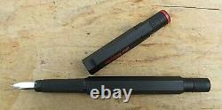 New rOtring 600 Anodized Black Fountain Pen BB Double Broad Nib