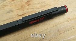 New rOtring 600 Anodized Black Fountain Pen BB Double Broad Nib