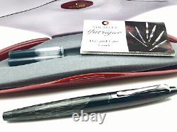 Nos! C2001 Sheaffer 614 Intrigue Shiny & Stenciled Matte Black Fountain Pen 14k