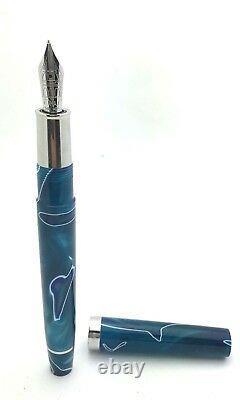 OMAS Bologna 14kt White Gold Nib Fountain Marble Italy Pen